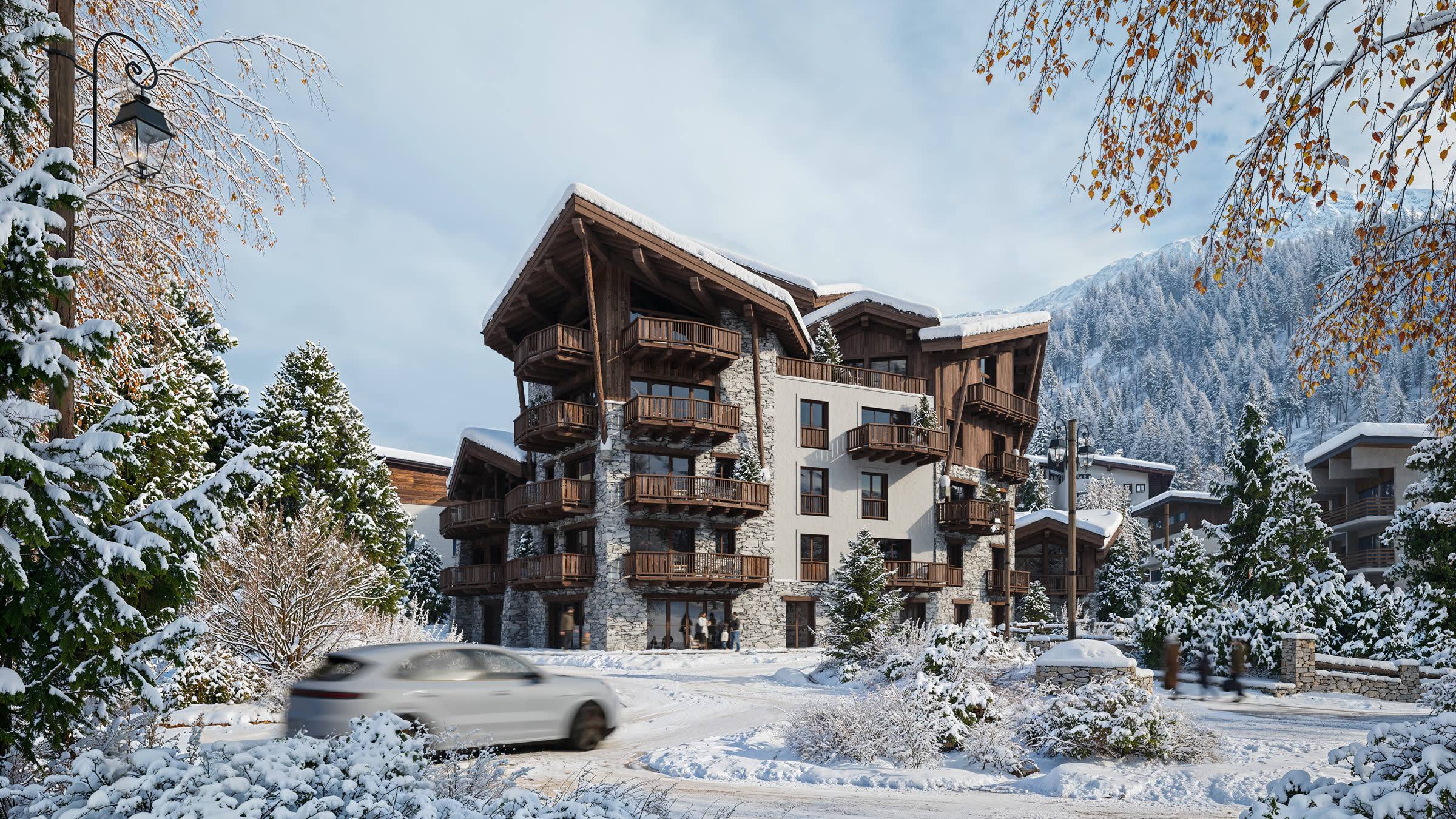 The BALMÂ residence in winter daylight
