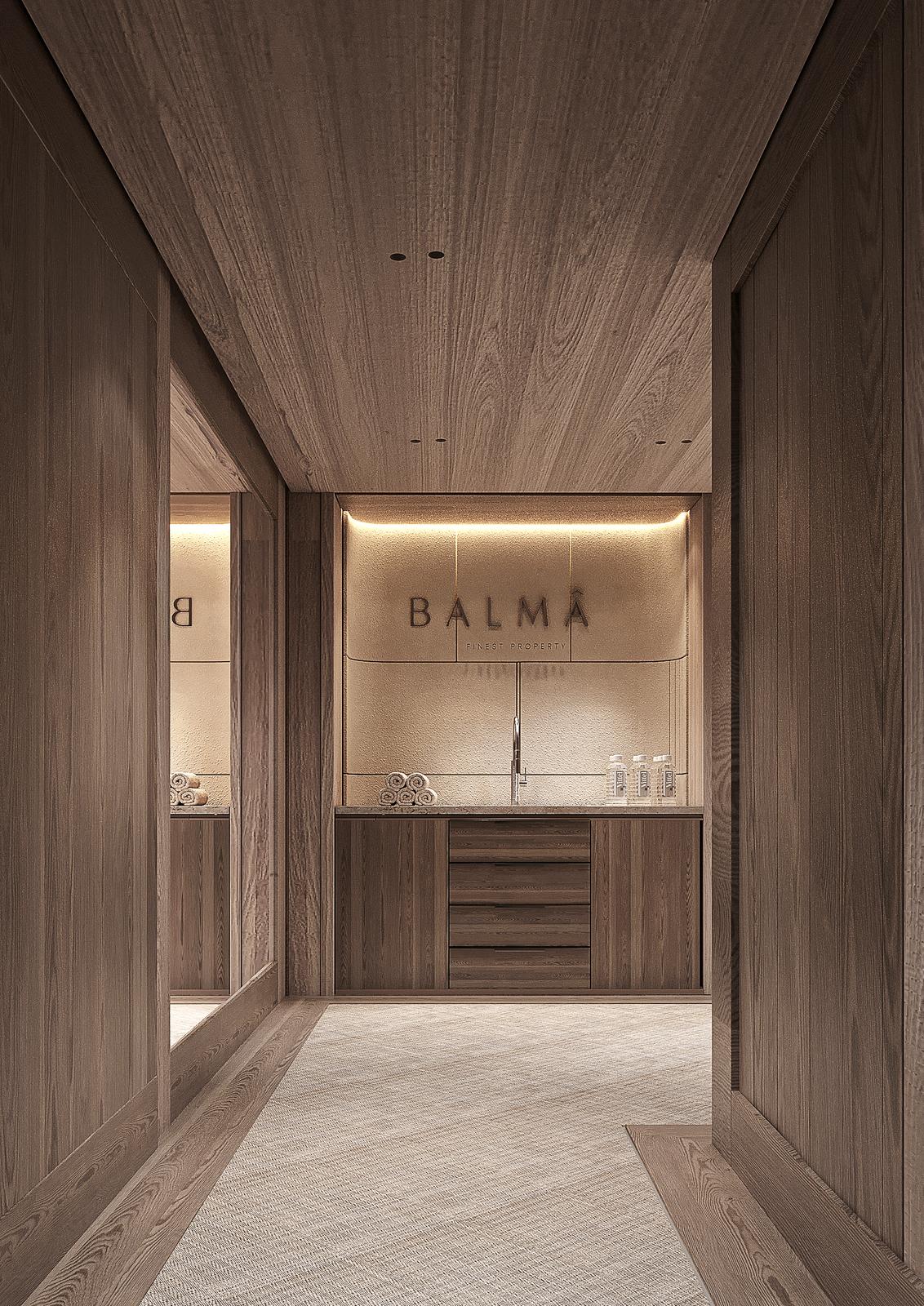 Entrance of the BALMÂ private ski room in Val d’Isère